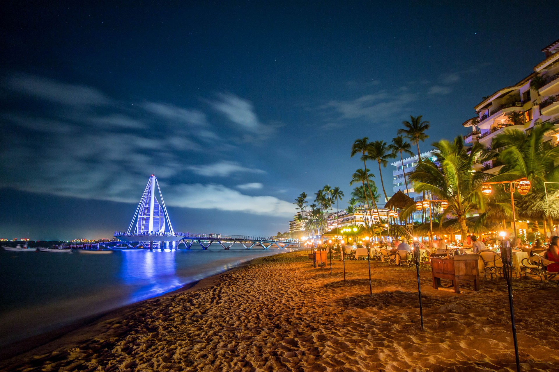 Puerto Vallarta Pier at Night, Mexico