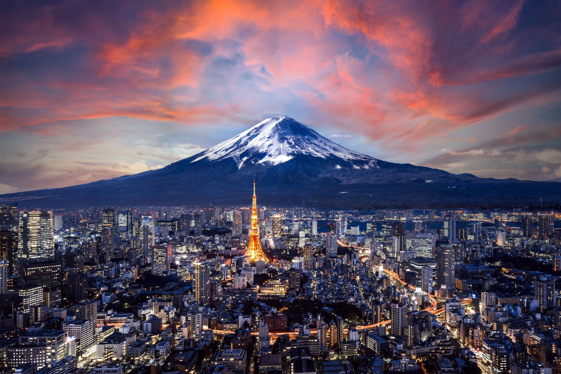 Mt. Fuji and Tokyo skyline